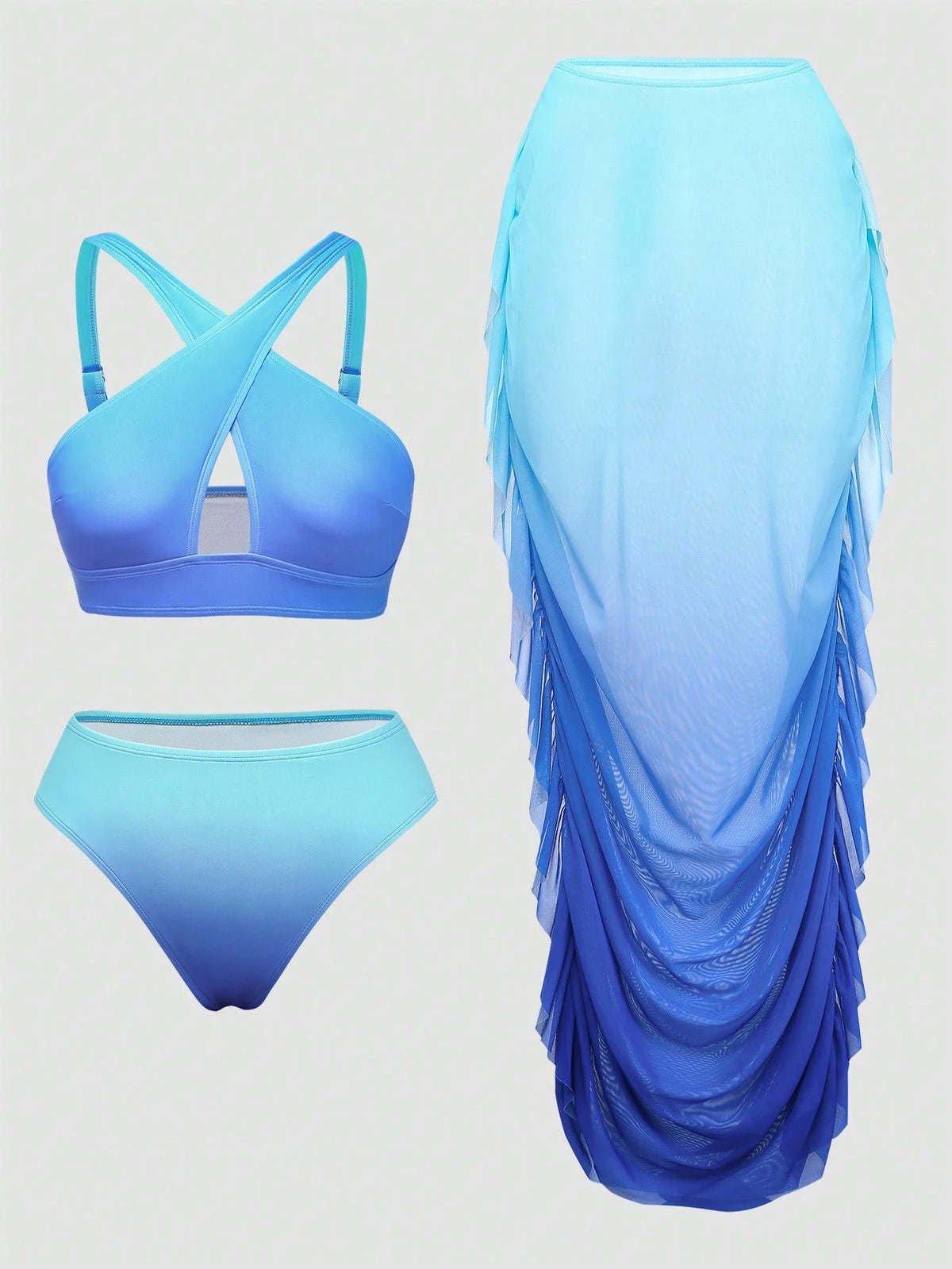Slaydiva Plus Size Ombre Swimwear Set