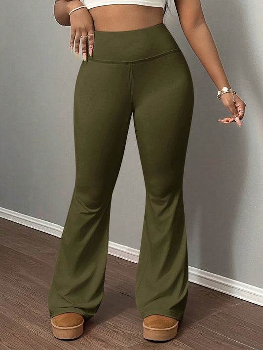 Slaydiva Women's High-Waisted Slimming Yoga Pants, Solid Color Stretch Fitness Leggings