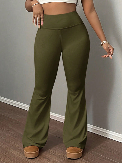 Slaydiva Women's High-Waisted Slimming Yoga Pants, Solid Color Stretch Fitness Leggings