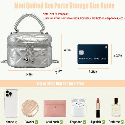 Small Wynndora Classic Diamond Quilted Handbag, Multifunctional Waterproof Zipper Closure Shoulder Bag For Daily Shopping