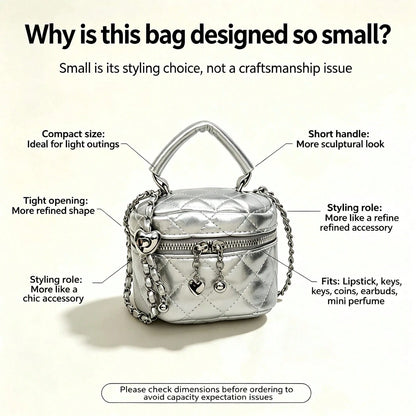 Small Wynndora Classic Diamond Quilted Handbag, Multifunctional Waterproof Zipper Closure Shoulder Bag For Daily Shopping