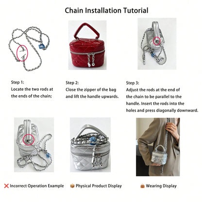 Small Wynndora Classic Diamond Quilted Handbag, Multifunctional Waterproof Zipper Closure Shoulder Bag For Daily Shopping