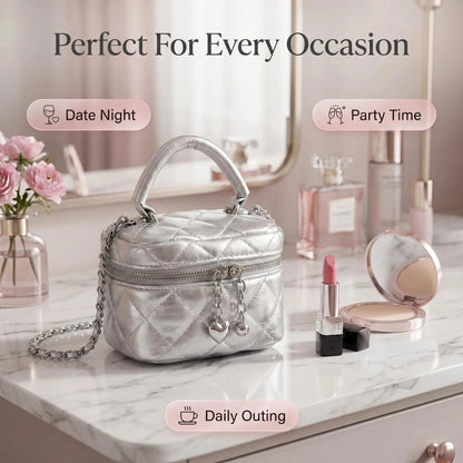 Small Wynndora Classic Diamond Quilted Handbag, Multifunctional Waterproof Zipper Closure Shoulder Bag For Daily Shopping