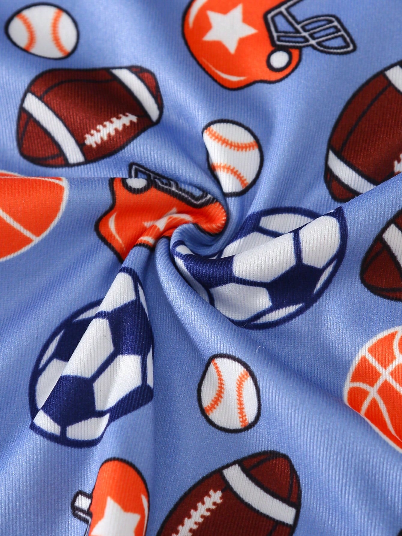 Snug Fit Pajamas 2-Piece Set For Baby Boys, Long Sleeve T-Shirt And Tight Pants With Fun Ball Pattern Design, Soft And Skin-Friendly Fabric, Comfortable Home Wear For Kids, Promoting Comfortable