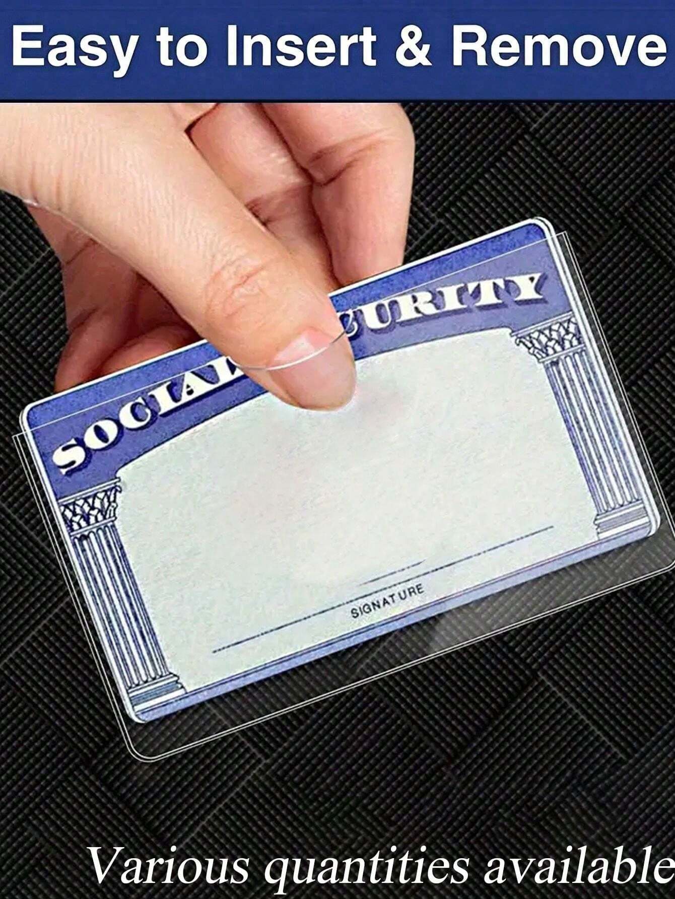 Social Security Card Protector Sleeves,Ultra Clear & Durable,Waterproof SSN/New Medicare/Credit Card Holder, Soft ID/Debit/Credit/Index Card Storage