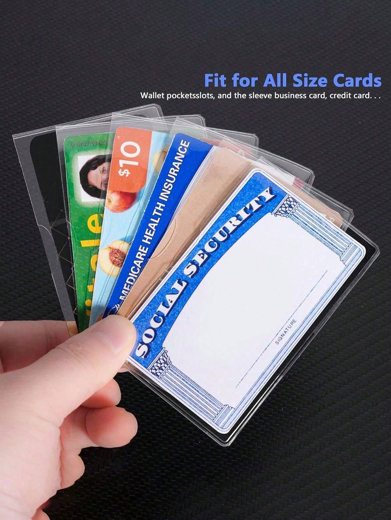 Social Security Card Protector Sleeves,Ultra Clear & Durable,Waterproof SSN/New Medicare/Credit Card Holder, Soft ID/Debit/Credit/Index Card Storage