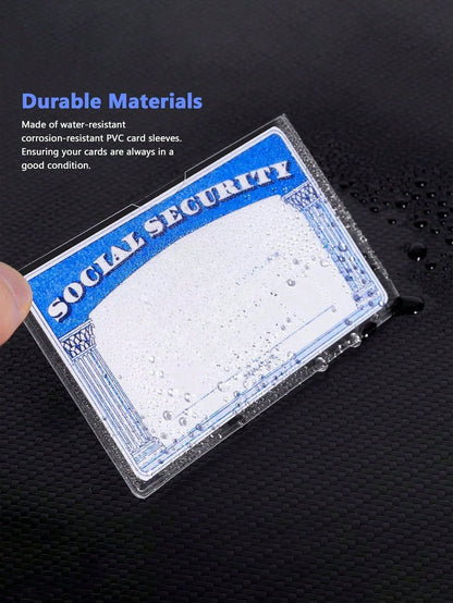 Social Security Card Protector Sleeves,Ultra Clear & Durable,Waterproof SSN/New Medicare/Credit Card Holder, Soft ID/Debit/Credit/Index Card Storage