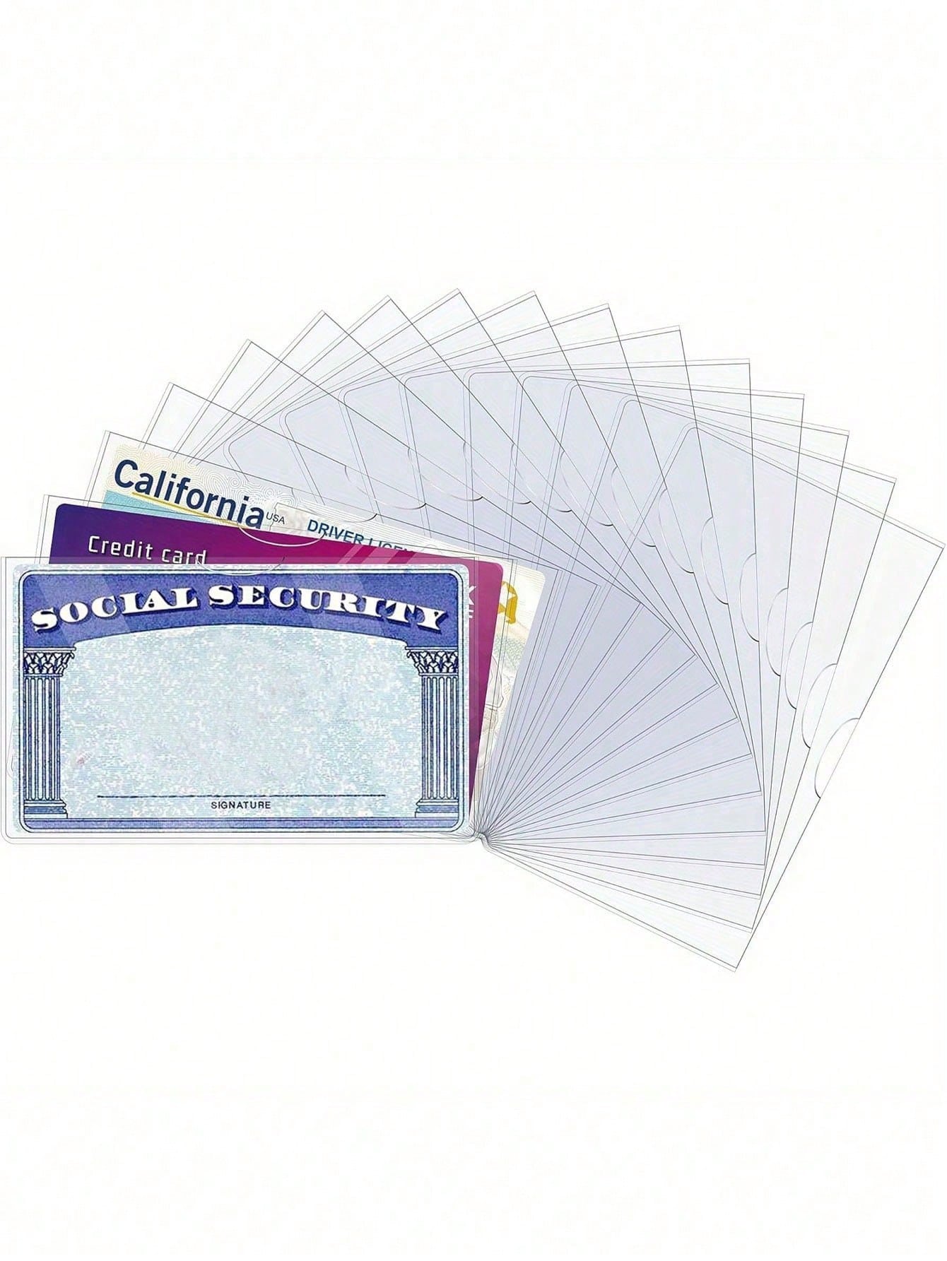 Social Security Card Protector Sleeves,Ultra Clear & Durable,Waterproof SSN/New Medicare/Credit Card Holder, Soft ID/Debit/Credit/Index Card Storage