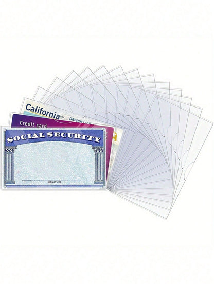Social Security Card Protector Sleeves,Ultra Clear & Durable,Waterproof SSN/New Medicare/Credit Card Holder, Soft ID/Debit/Credit/Index Card Storage