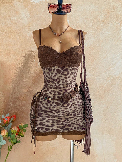 Soleia All Shades Of Brown,Summer,Seductive,Club Night Lace Cup Detail Tropical Floral Mesh Bodycon Mini Dress For Date,Garden,Boho Vacation Vintage Clothes