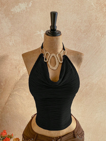 Soleia Spring/Summer New Casual Vacation Western Beach Wedding Guest Attire Graduation Brunch St. Patrick's Day Spring Break Easter Music Festival Elegant Bohemian Tropical Halter Backless Tie Strap M