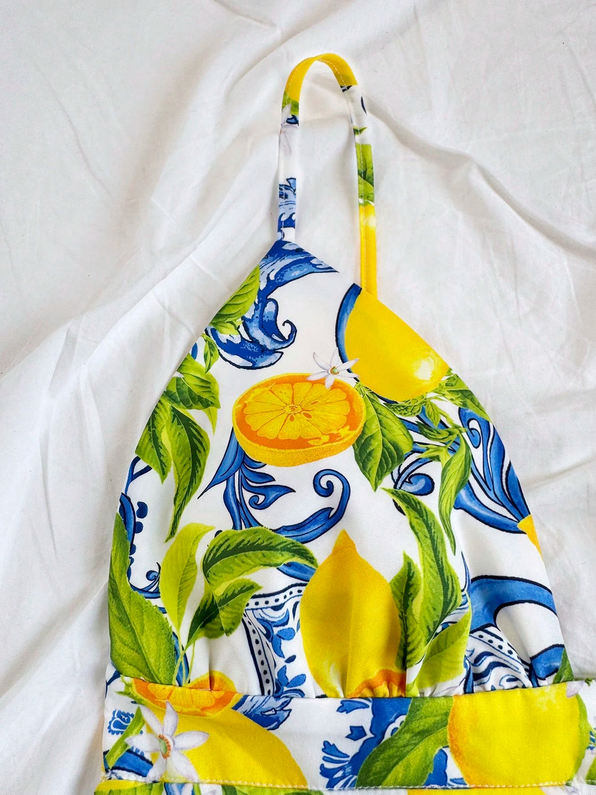 Soleia Women's Vacation Spring Colorful Lemon Print Mini Dress, Valentine's Day Outfit, Summer Outfits, Birthday Dress