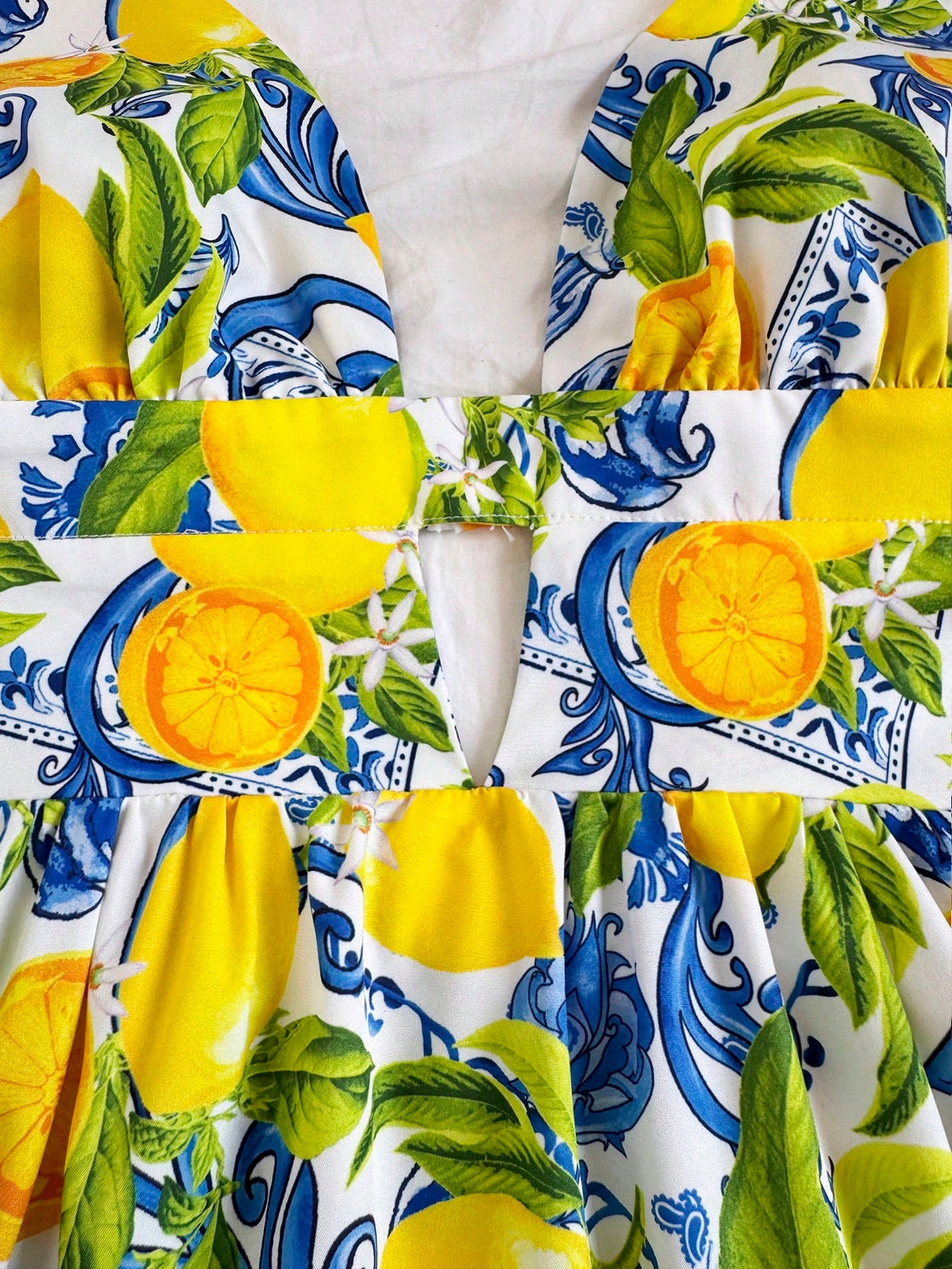 Soleia Women's Vacation Spring Colorful Lemon Print Mini Dress, Valentine's Day Outfit, Summer Outfits, Birthday Dress