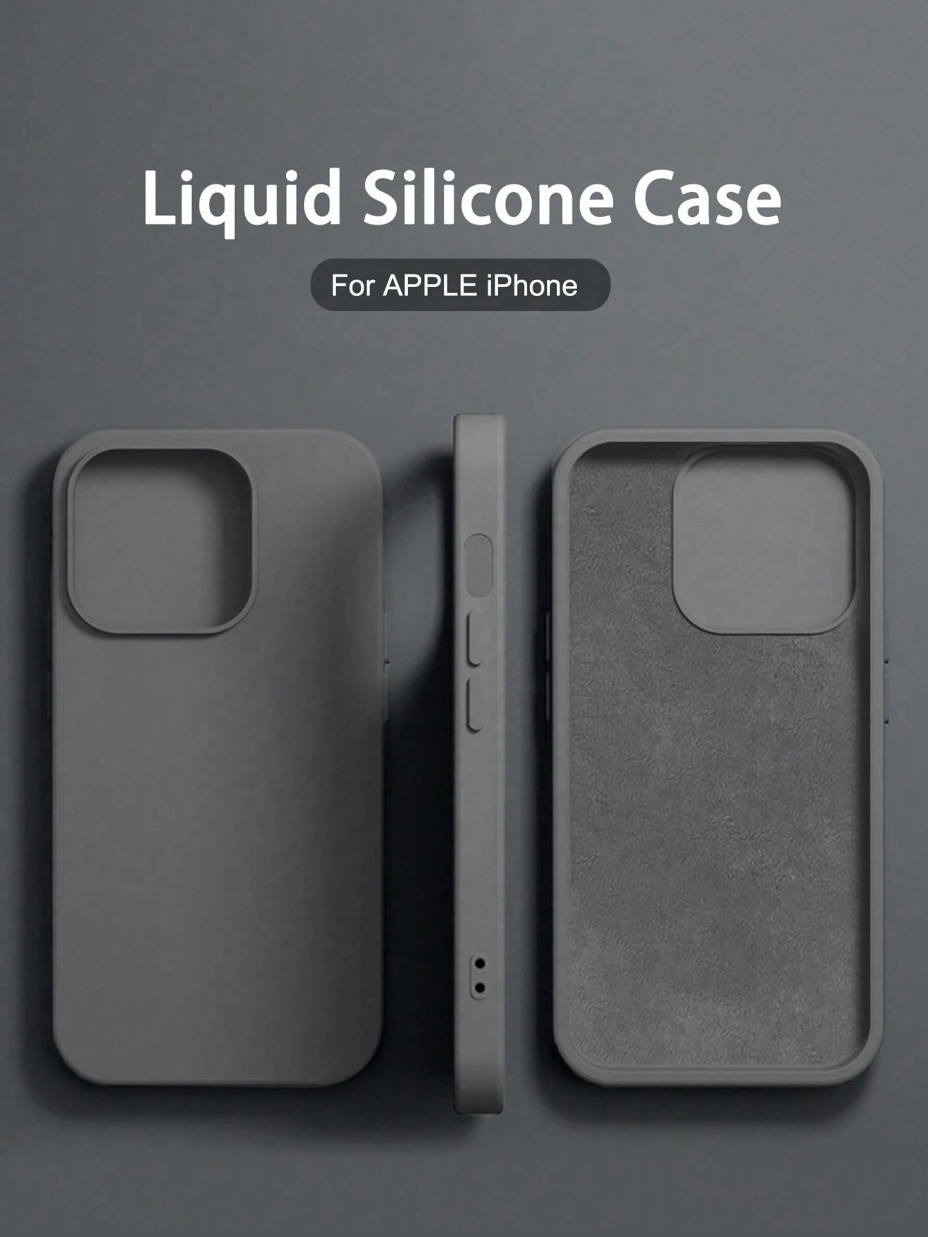 Solid Color Luxury Silicone Shockproof 1PC Liquid Silicone Case Compatible With Apple Compatible With IPhone 16 14 13 12 11 15 Pro Max Cover Compatible With IPhone 12 13 Mini 14 15 16 Plus Fashion Wit