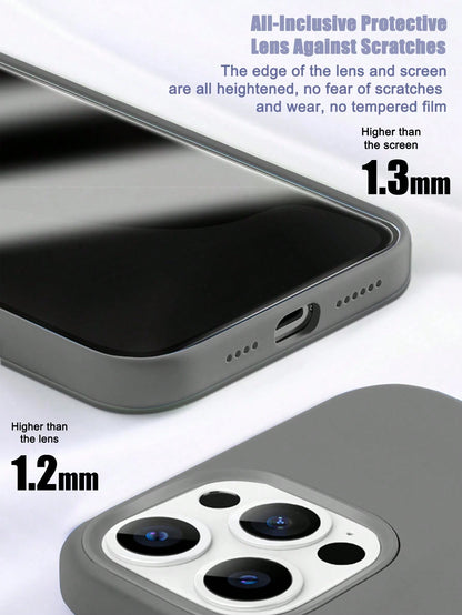 Solid Color Luxury Silicone Shockproof 1PC Liquid Silicone Case Compatible With Apple Compatible With IPhone 16 14 13 12 11 15 Pro Max Cover Compatible With IPhone 12 13 Mini 14 15 16 Plus Fashion Wit