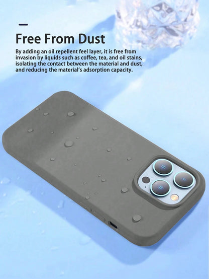 Solid Color Luxury Silicone Shockproof 1PC Liquid Silicone Case Compatible With Apple Compatible With IPhone 16 14 13 12 11 15 Pro Max Cover Compatible With IPhone 12 13 Mini 14 15 16 Plus Fashion Wit
