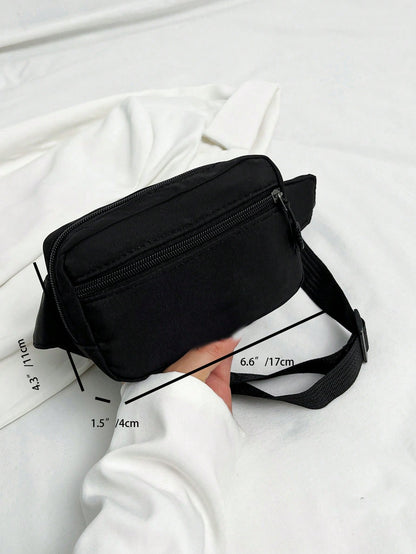 Solid Color Nylon Fabric Fashion Mini Plain Canvas Casual Versatile Tourism Chest Bag/Phone Pouch/Purse For Women