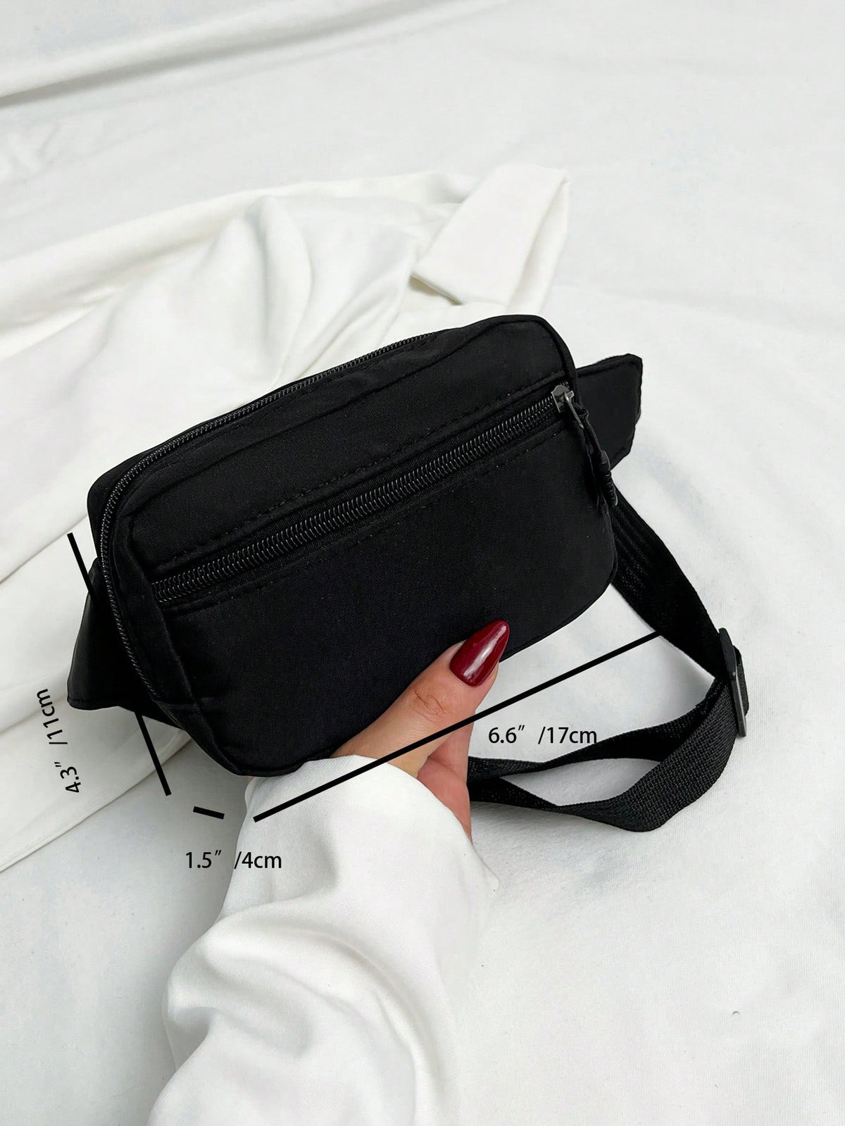 Solid Color Nylon Fabric Fashion Mini Plain Canvas Casual Versatile Tourism Chest Bag/Phone Pouch/Purse For Women
