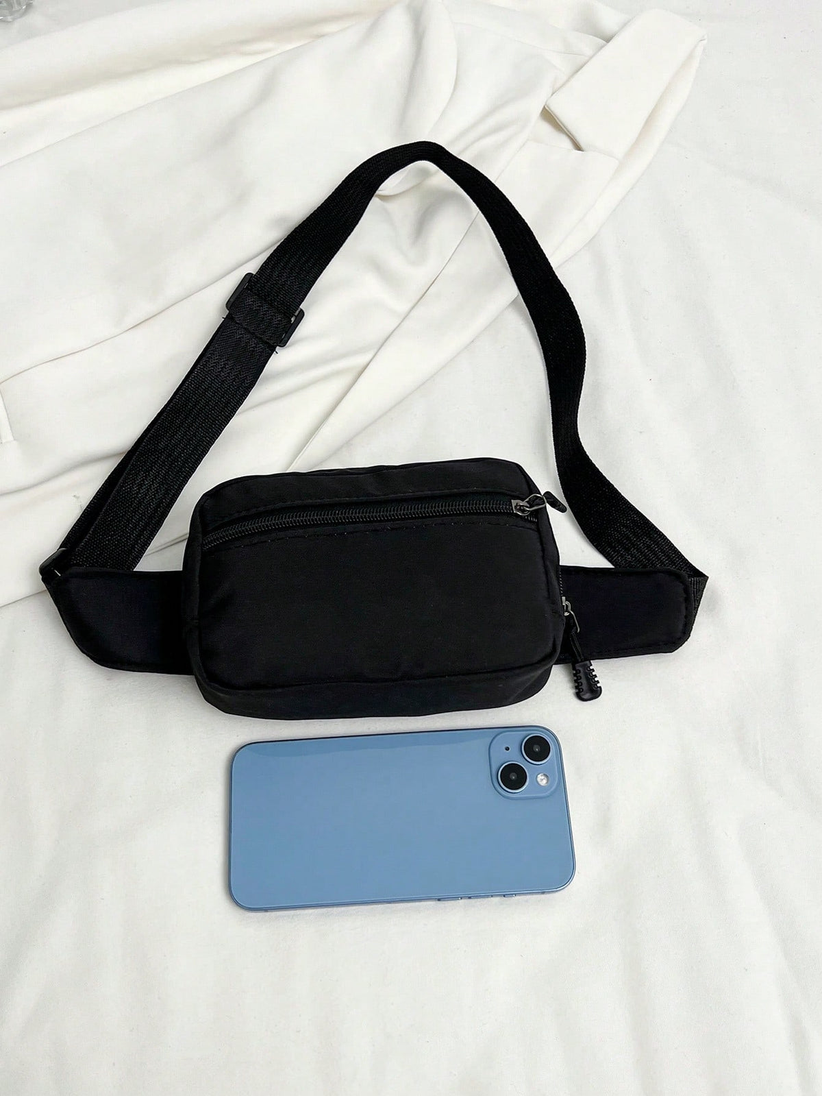 Solid Color Nylon Fabric Fashion Mini Plain Canvas Casual Versatile Tourism Chest Bag/Phone Pouch/Purse For Women