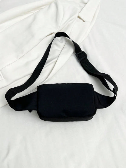 Solid Color Nylon Fabric Fashion Mini Plain Canvas Casual Versatile Tourism Chest Bag/Phone Pouch/Purse For Women