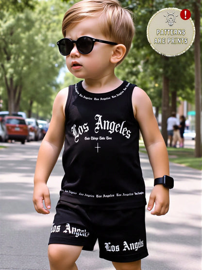 Souflis Souflis 2-Piece Baby Boy Suit,Cute Cartoon Dinosaur Prints Sleeveless Vest & Shorts Set,Dark Green Summer Casual Beach Outfit For School,Parties & Gifts