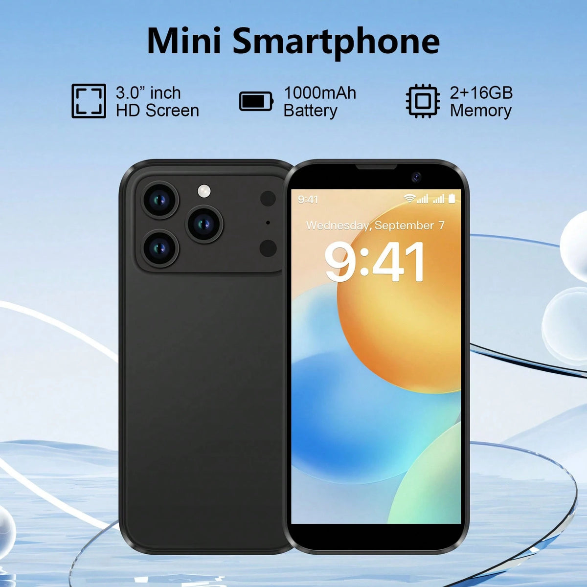 SOYES [New] 3.0" HD Touch Screen Mini Smartphone. Android System. Camera Mobile Phone, Video Cell Phone Wih Face ID GPS 2GB+16GB Best Birthday Present & Christmas Gifts, Download App Via Wifi. With