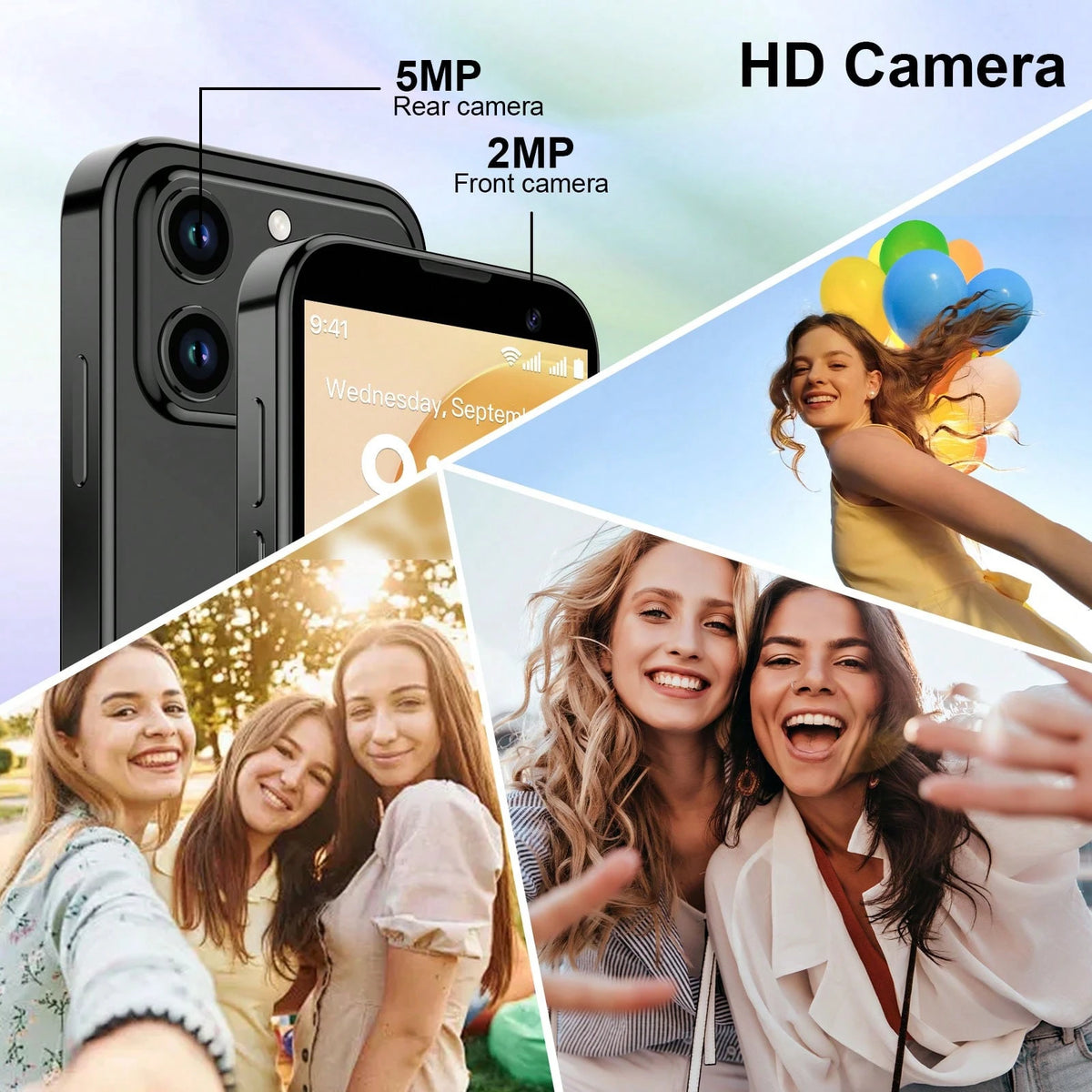 SOYES [New] 3.0" HD Touch Screen Mini Smartphone. Android System. Camera Mobile Phone, Video Cell Phone Wih Face ID GPS 2GB+16GB Best Birthday Present & Christmas Gifts, Download App Via Wifi. With
