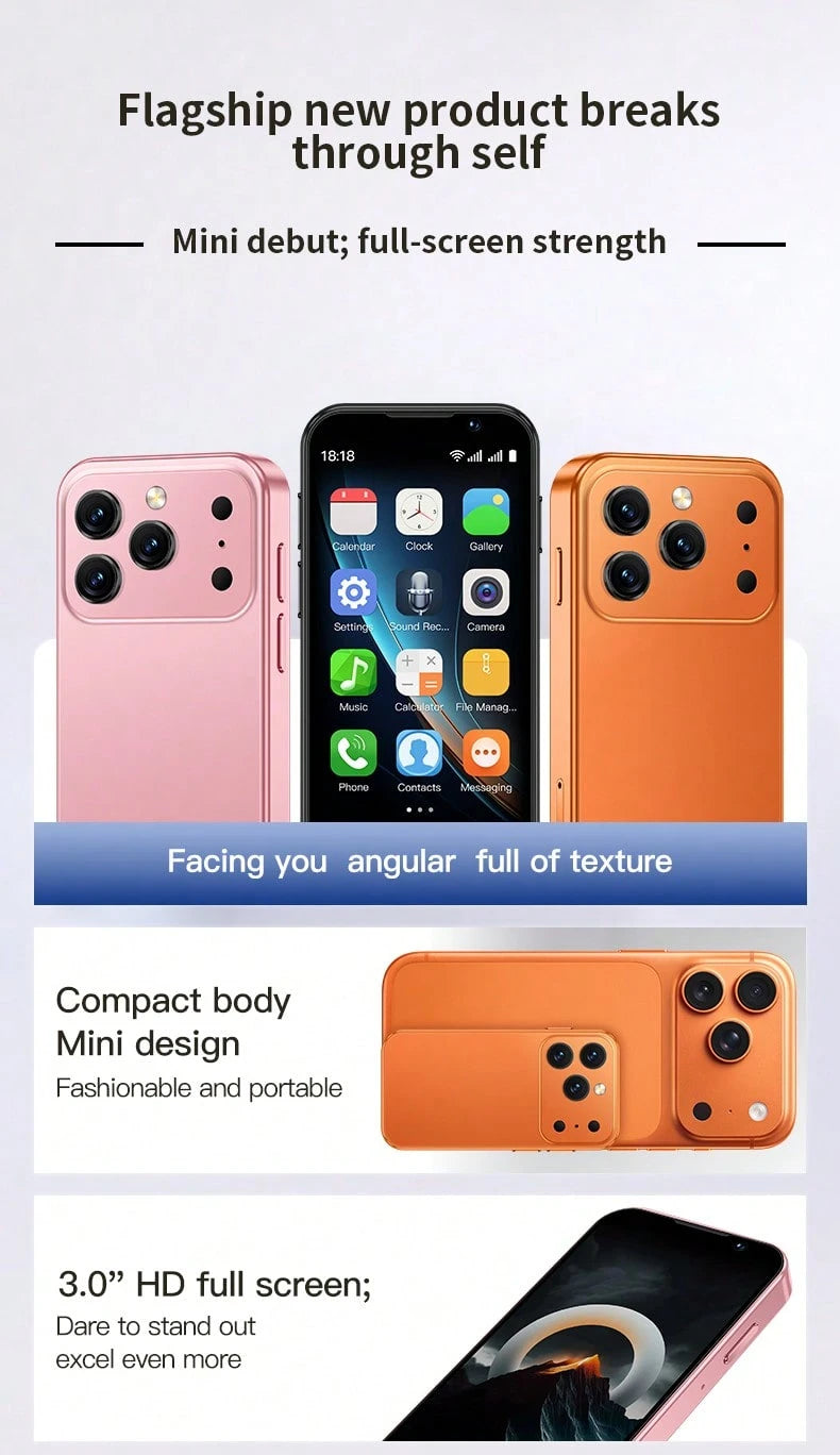 SOYES XS18PRO Fashionable Lightweight Smartphone, 3-Inch 3G Smart Phone, Personalized Mini Ultra-Light, 3.0 High-Definition Screen, Multi-Core Processor, Memory Card Expansion, Compact And Portable, F