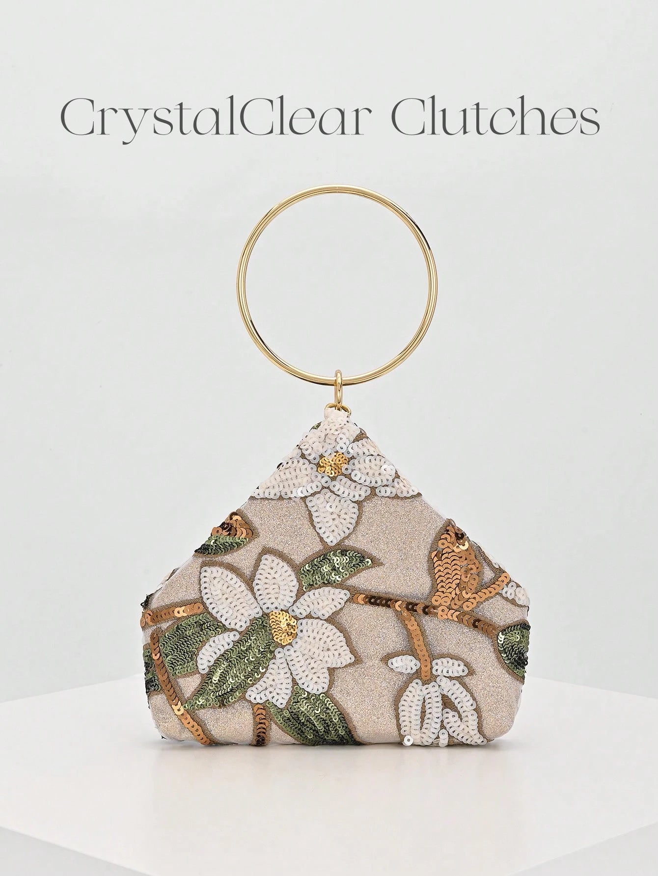 Sparkling Multi-Color Leaf & Floral Patchwork Crossbody Clutch Bag, Vintage Chain Strap Mini Square Box, Career Women, Randomly Patterned,Bride, Wedding Items