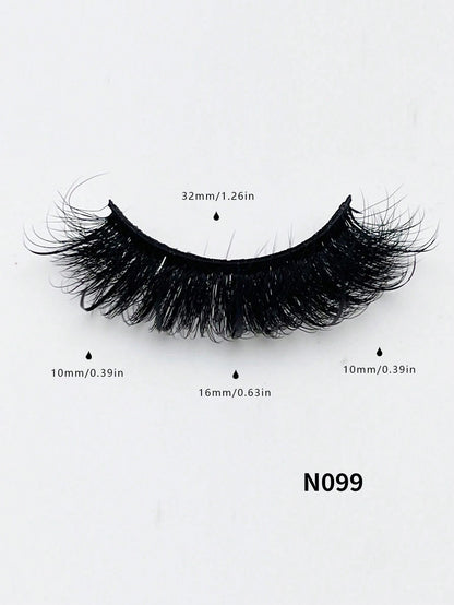 Spiky Wet Look Manga Lashes, Wispy Clustered Faux Mink False Eyelashes, Dramatic Anime Strip Lashes For Daily & Party Makeup, Reusable Handmade Eye Lashes (N099)