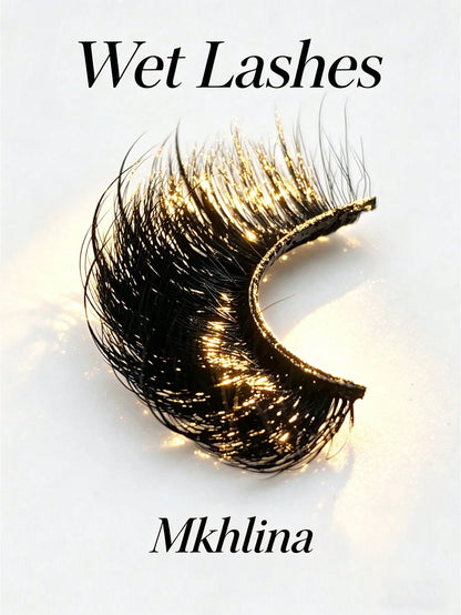 Spiky Wet Look Manga Lashes, Wispy Clustered Faux Mink False Eyelashes, Dramatic Anime Strip Lashes For Daily & Party Makeup, Reusable Handmade Eye Lashes (N099)