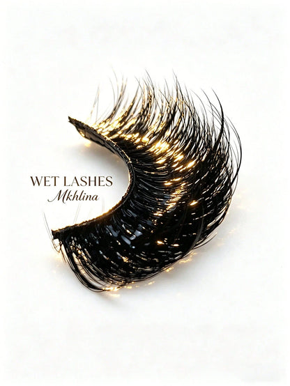 Spiky Wet Look Manga Lashes, Wispy Clustered Faux Mink False Eyelashes, Dramatic Anime Strip Lashes For Daily & Party Makeup, Reusable Handmade Eye Lashes (N099)