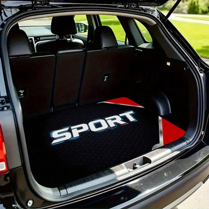 SPORT Cool Print Trunk Mat: Durable Polyester Floor Liner, Practical Car Trunk Mat, Vehicle Interior Accessory, Suitable For Daily Travel, Carrying And Cargo Storage, Christmas Gift