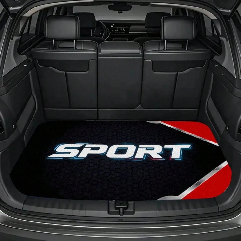 SPORT Cool Print Trunk Mat: Durable Polyester Floor Liner, Practical Car Trunk Mat, Vehicle Interior Accessory, Suitable For Daily Travel, Carrying And Cargo Storage, Christmas Gift