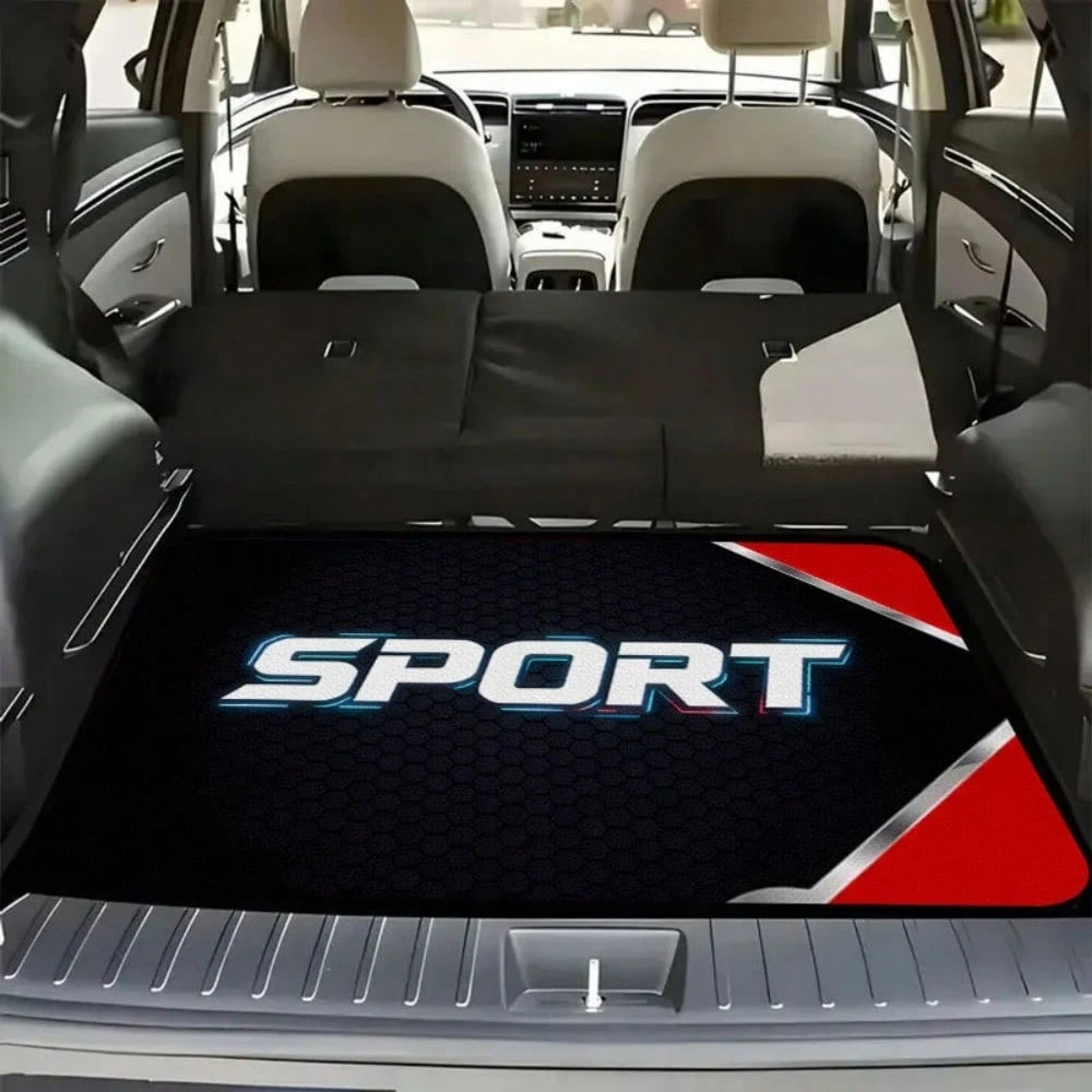 SPORT Cool Print Trunk Mat: Durable Polyester Floor Liner, Practical Car Trunk Mat, Vehicle Interior Accessory, Suitable For Daily Travel, Carrying And Cargo Storage, Christmas Gift