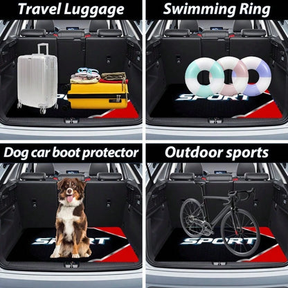 SPORT Cool Print Trunk Mat: Durable Polyester Floor Liner, Practical Car Trunk Mat, Vehicle Interior Accessory, Suitable For Daily Travel, Carrying And Cargo Storage, Christmas Gift