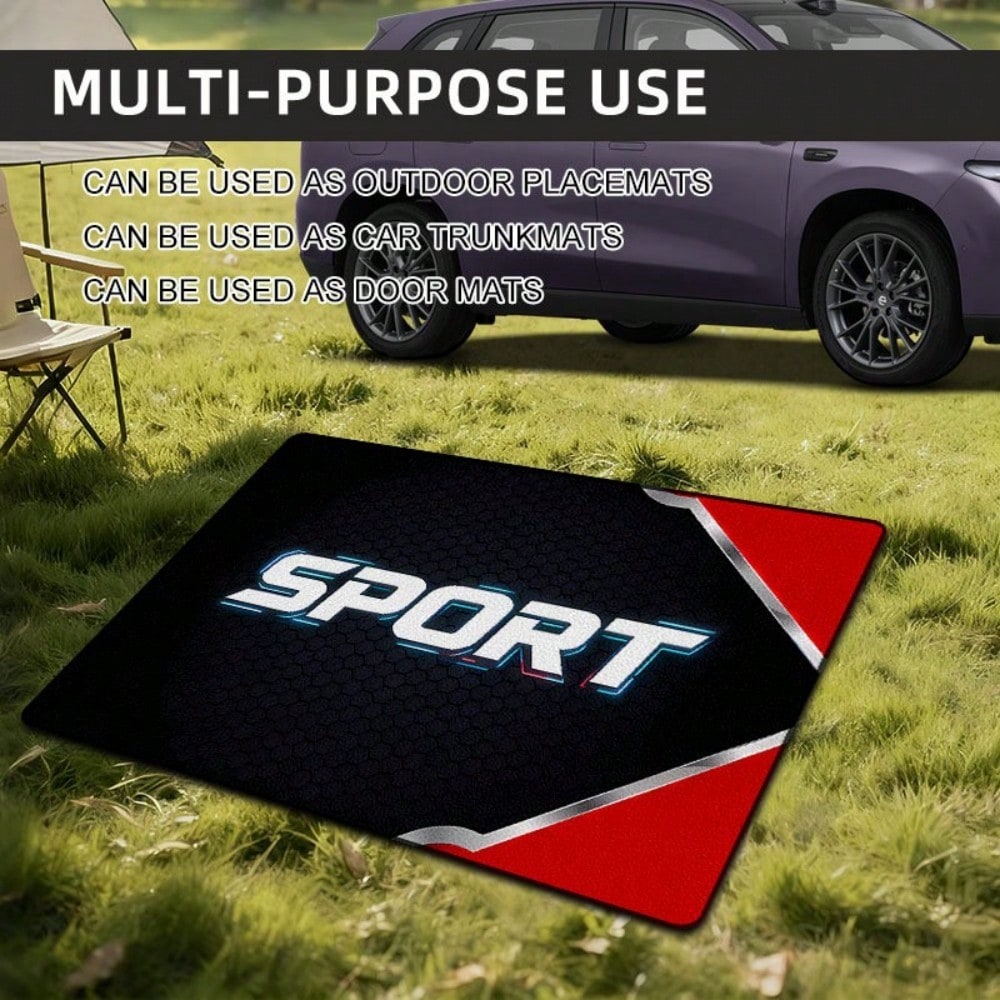 SPORT Cool Print Trunk Mat: Durable Polyester Floor Liner, Practical Car Trunk Mat, Vehicle Interior Accessory, Suitable For Daily Travel, Carrying And Cargo Storage, Christmas Gift