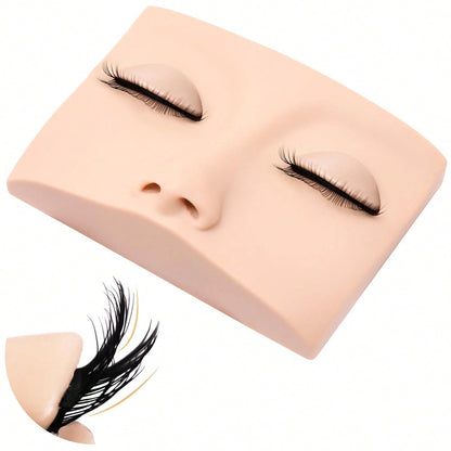SRCKFIZ Double Layer Lash Mannequin Head- Realistic Soft-Touch Rubber Head With 2 Layers Replaced Eyelids- Training Makeup Head (1 Pair Removable Eyelids)