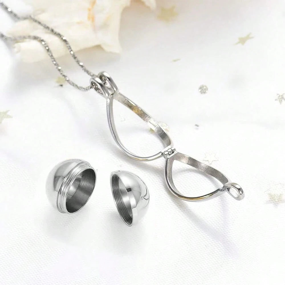 Stainless Steel Teardrop Shaped Urn Pendant Memorial Necklace, Can Hold Human Or Pet Ashes, Hair, Perfume, Sand And Other Mementos