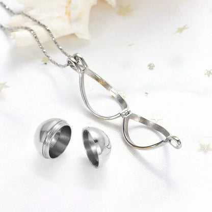 Stainless Steel Teardrop Shaped Urn Pendant Memorial Necklace, Can Hold Human Or Pet Ashes, Hair, Perfume, Sand And Other Mementos