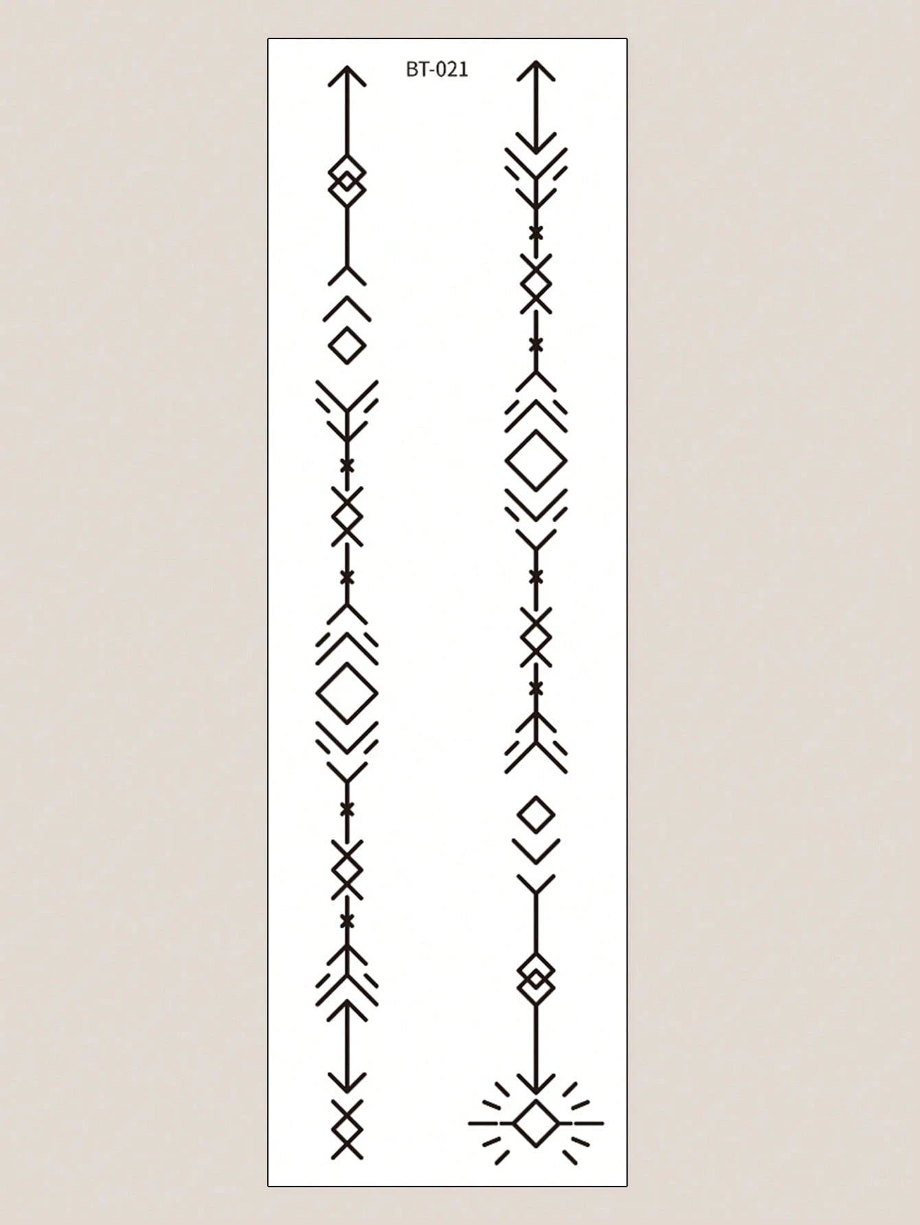 STARTTOOS 1pc Long Back Spine Tattoo Sticker, Black Minimalist Floral & Starlight Pattern, DIY Temporary Tattoo Decal For Arm, Leg, Carnival, Beach Party, Holiday Gift