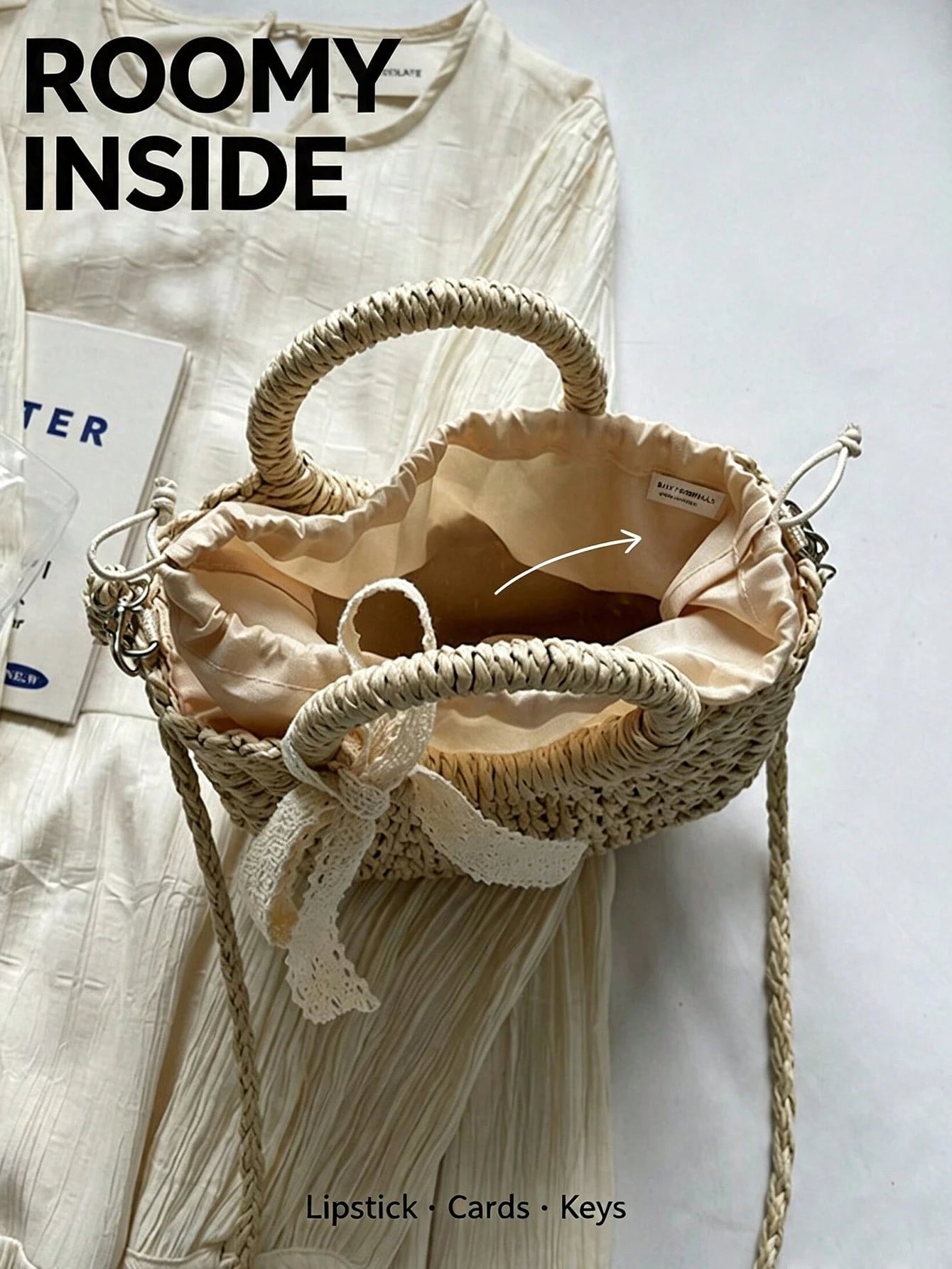 Straw Beach Bag, Beach Necessities,Fashionable Vacation Bag For Summer,Inspired Purse,Travel Bag,Tote Bag,Crossbody Bags For Women,Handbags