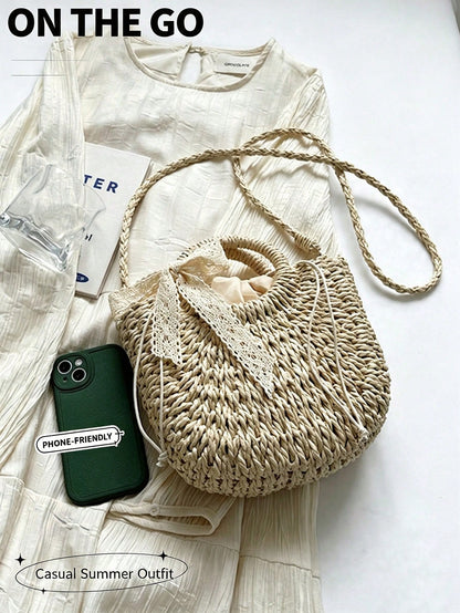 Straw Beach Bag, Beach Necessities,Fashionable Vacation Bag For Summer,Inspired Purse,Travel Bag,Tote Bag,Crossbody Bags For Women,Handbags