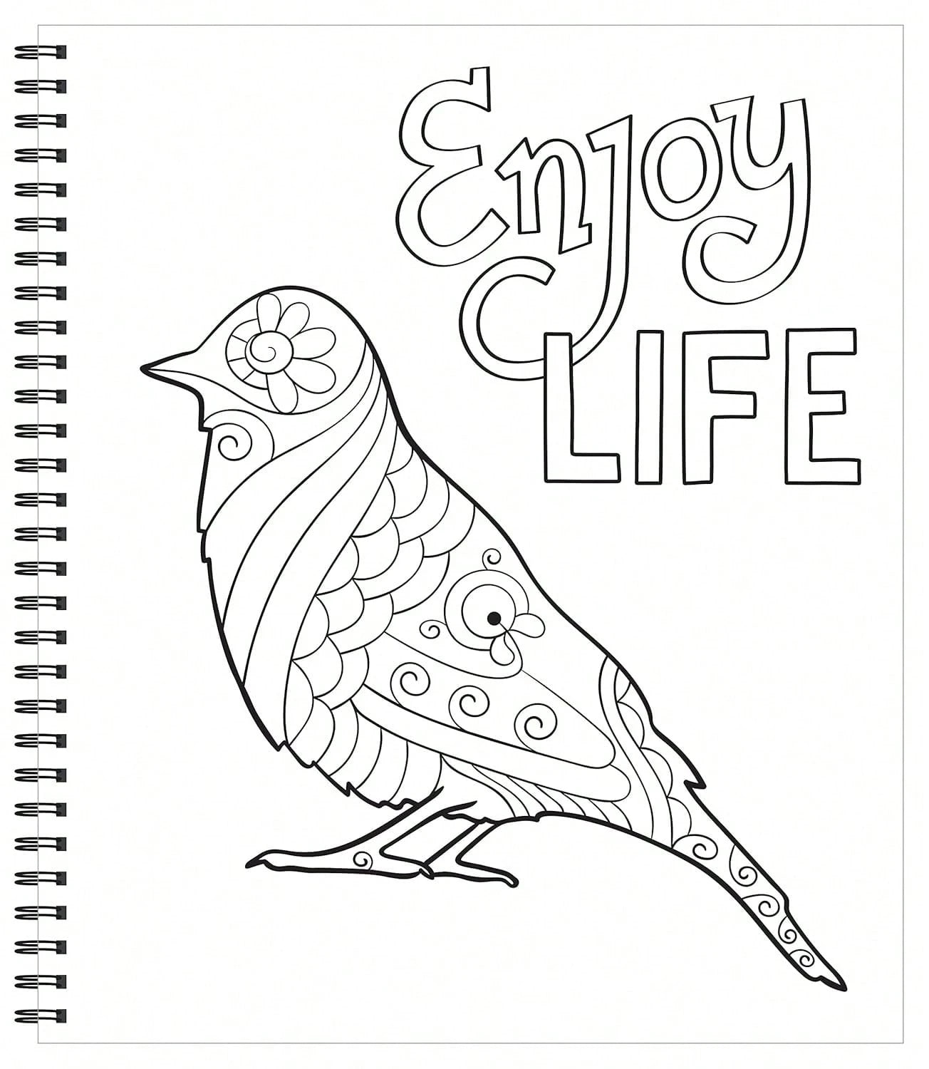 Stress Free Coloring Book, Large Print Easy Coloring Pages For Kids & Adults, Animal Floral Designs, Relaxing Stress Relief Activity Book