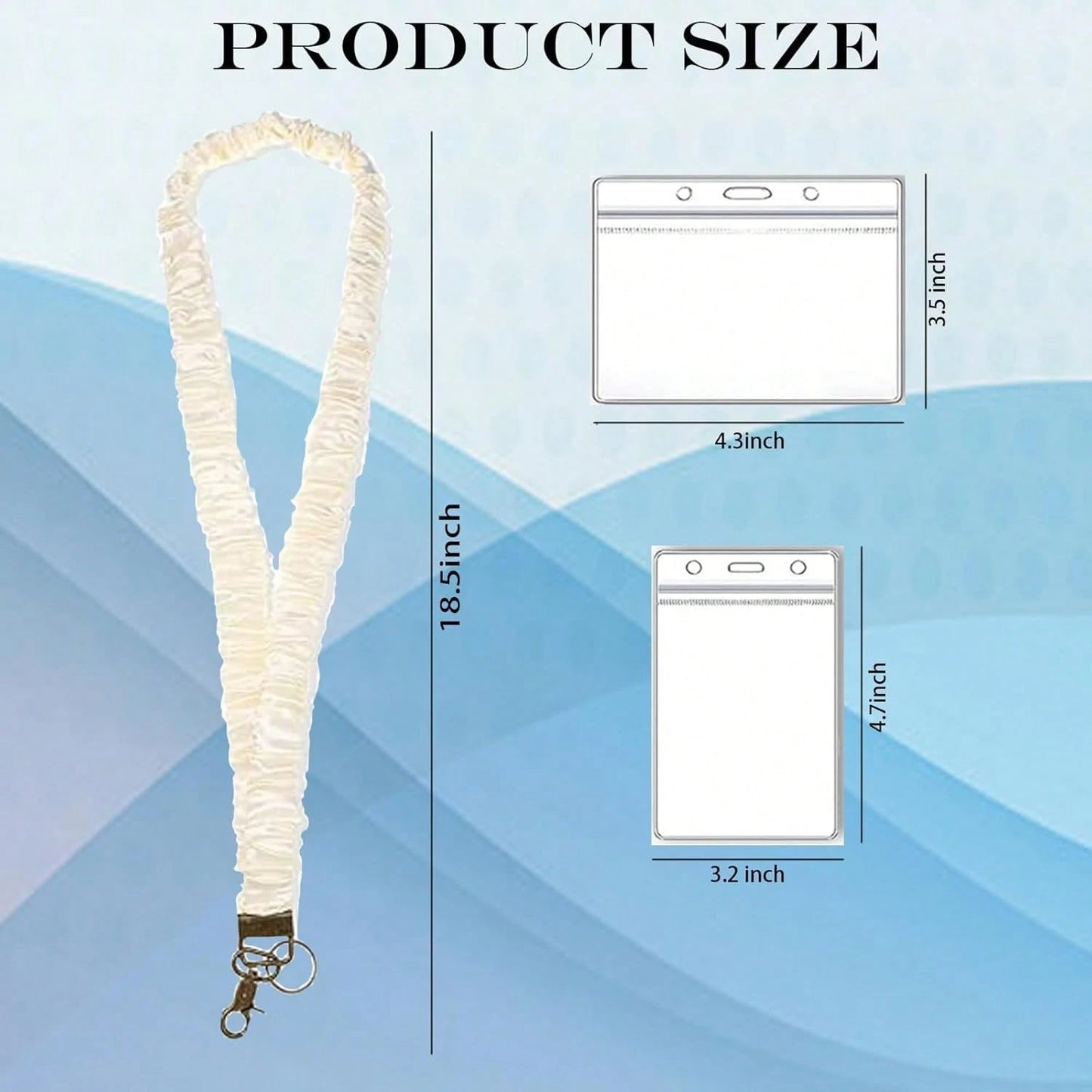 Stretchy Scrunchie Lanyard For ID Badges Keys, Teacher Lanyard With ID Holder Retractable Design For Women Ladies