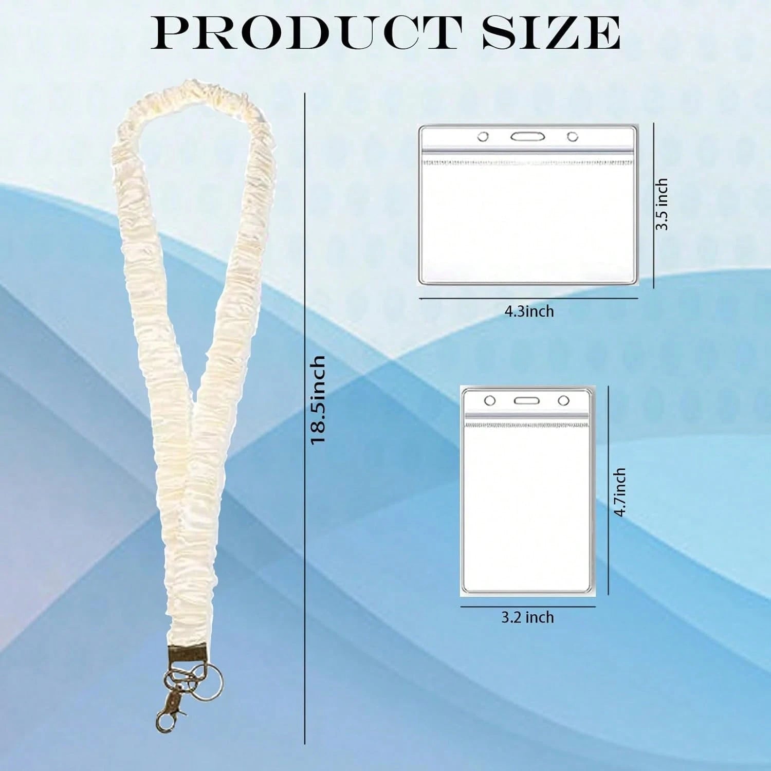 Stretchy Scrunchie Lanyard For ID Badges Keys, Teacher Lanyard With ID Holder Retractable Design For Women Ladies