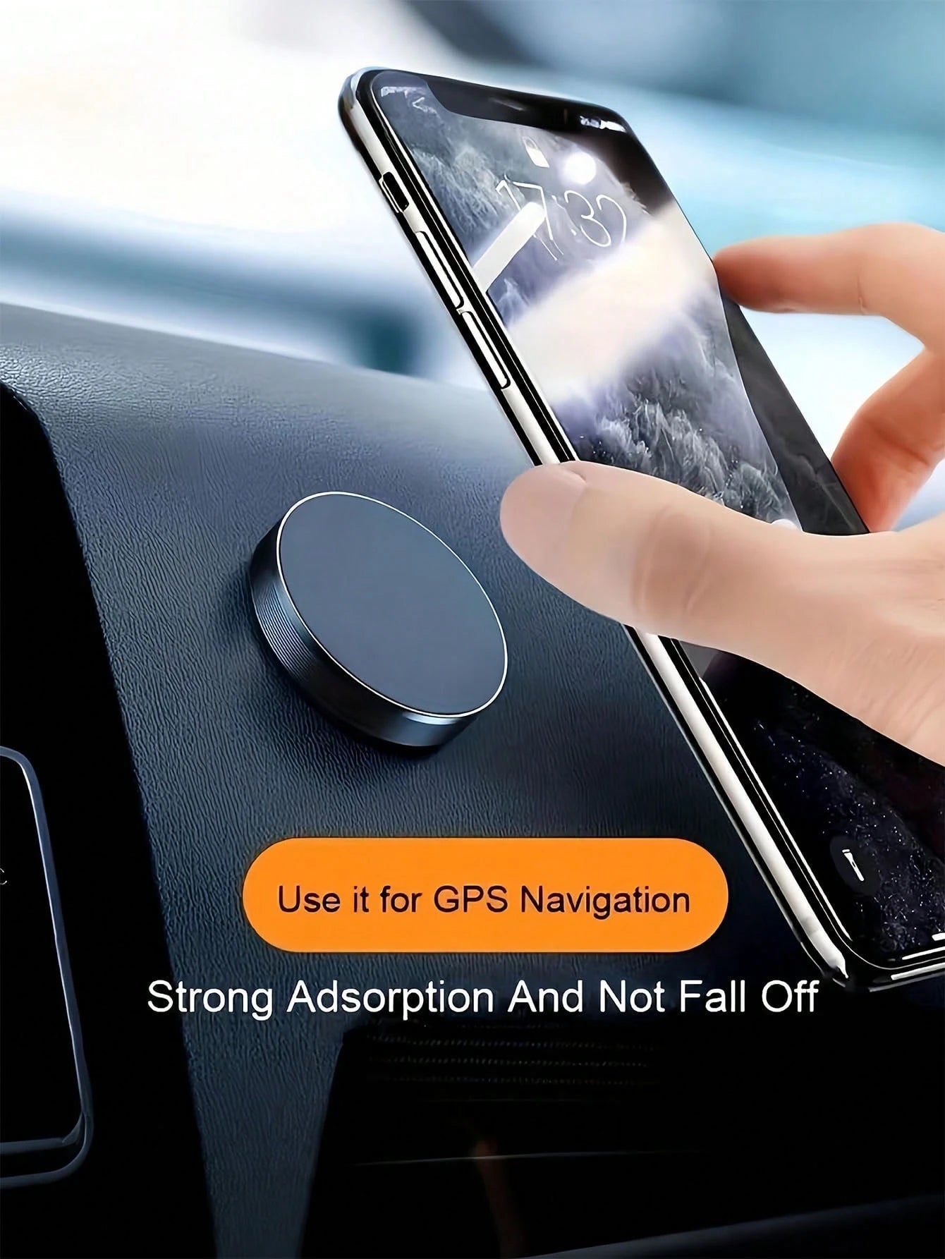 Sturdy Magnetic Mobile Phone Car Holder Adsorb In 1s Attached To Car Dashboard Compatible With All Mobile Phones Universal Magnetic Holder Multifunctional Mobile Phone Magnetic Suction Bracket Car Ess