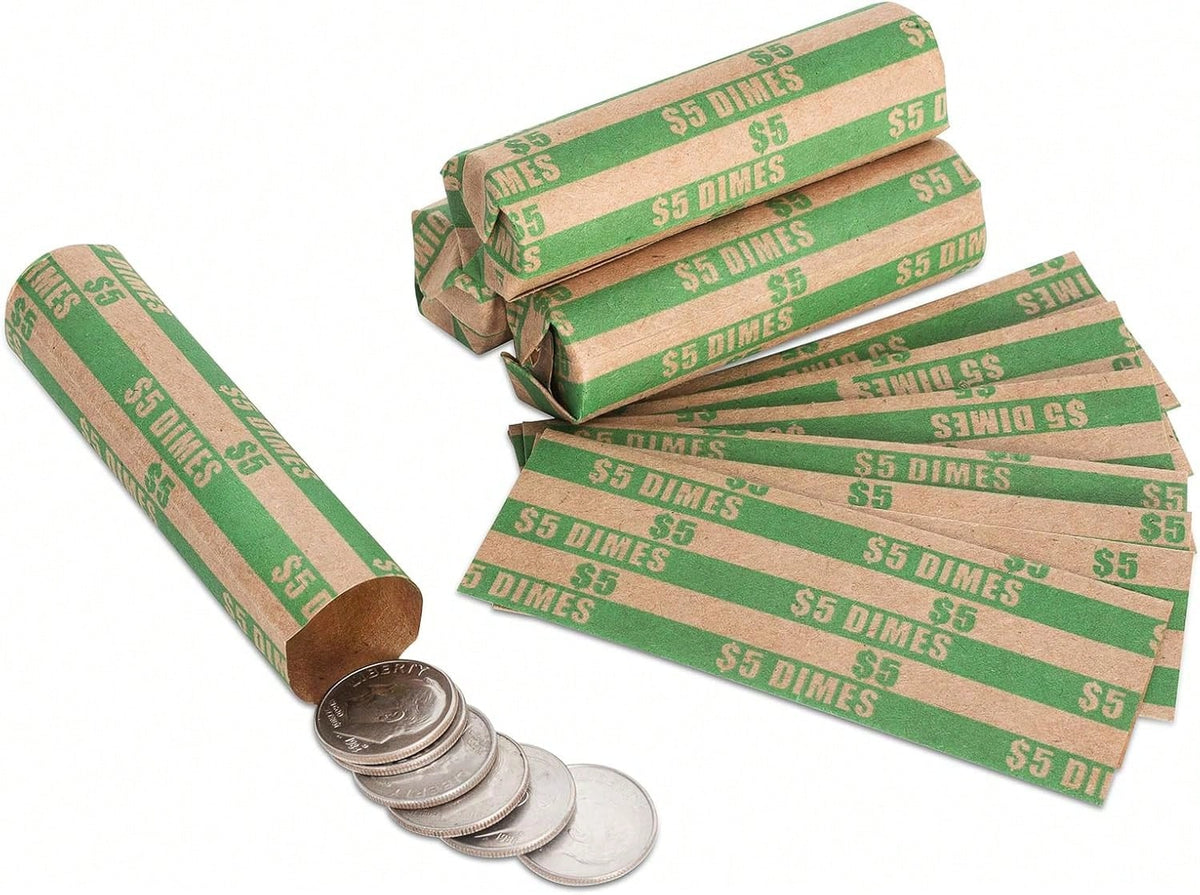 Sumerfnt Dime Coin Wrappers Dimes Only Flat Dime Rolls 110 PCS