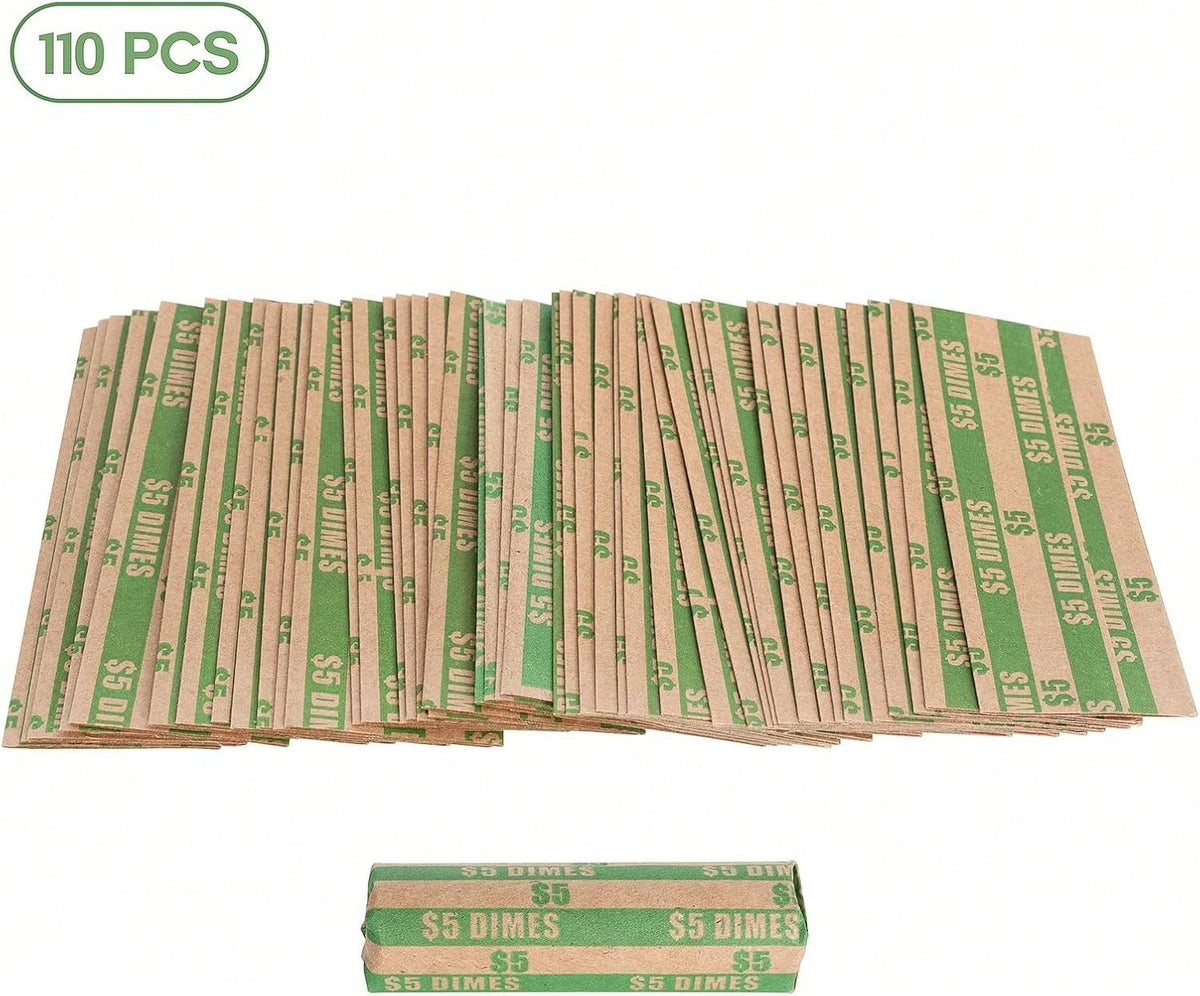 Sumerfnt Dime Coin Wrappers Dimes Only Flat Dime Rolls 110 PCS