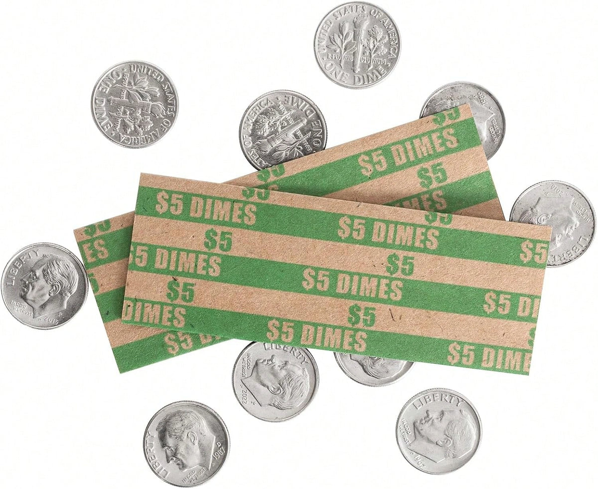 Sumerfnt Dime Coin Wrappers Dimes Only Flat Dime Rolls 110 PCS